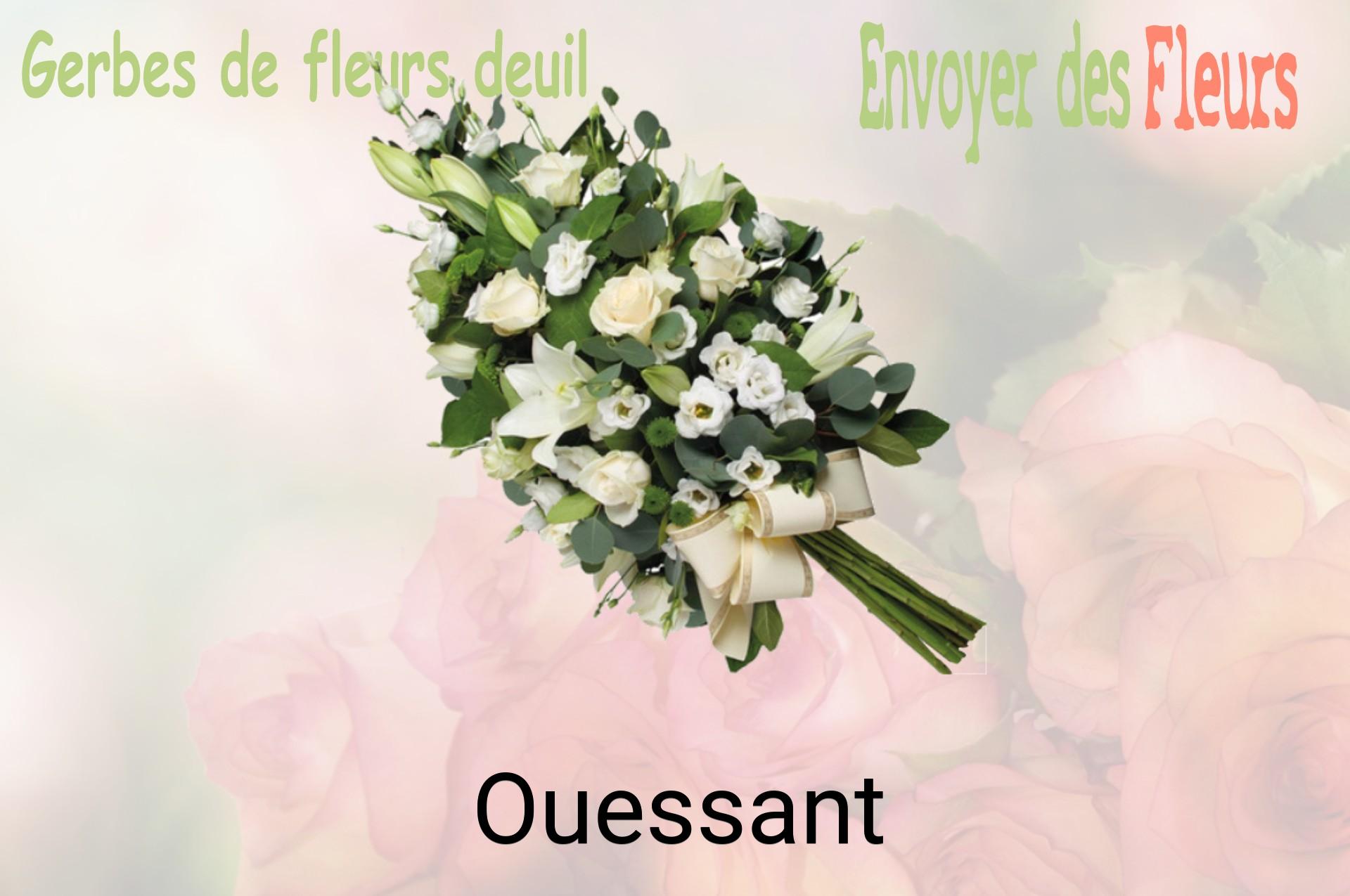 Gerbe de fleurs de deuil livrée à Ouessant